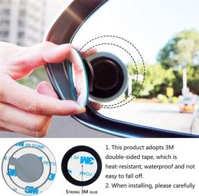 img 1 attached to 🚘 4pcs Car Blind Spot Mirrors - Convex Round Frameless HD Wide-angle Glass Rearview Mirror with 360° Swing Adjustment for All Cars, SUVs, and Trucks