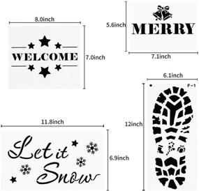 img 3 attached to 🎨 28 Piece Welcome Sign and Christmas Stencils Set: Reusable Templates for Painting on Wood, Art Projects and Crafts