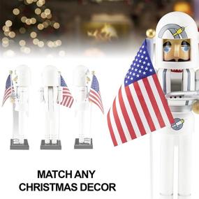 img 1 attached to 🚀 Clever Creations Astronaut Nutcracker: Festive Christmas Decor for Shelves and Tables - 14 Inch Traditional Wooden Design