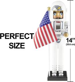 img 3 attached to 🚀 Clever Creations Astronaut Nutcracker: Festive Christmas Decor for Shelves and Tables - 14 Inch Traditional Wooden Design