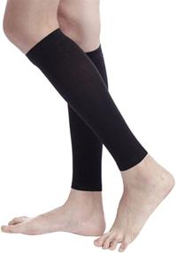 img 4 attached to 🧦 Compression Calf Sleeve Knee High Leg Socks for Women with Varicose Veins - 30-40 mmHg Support