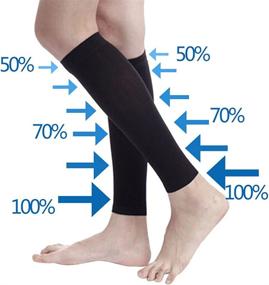 img 2 attached to 🧦 Compression Calf Sleeve Knee High Leg Socks for Women with Varicose Veins - 30-40 mmHg Support