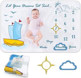 img 4 attached to 👶 Baby Monthly Milestone Blanket for Girls & Boys - Unisex Growth Chart Blanket for Newborn Shower Gift - Size: 60X40 Inch