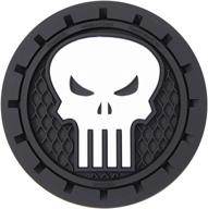 🚗 plasticolor marvel punisher cup holder coaster: 2-pack for auto, car, truck, suv logo