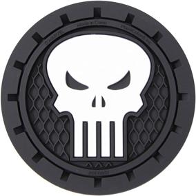 img 4 attached to 🚗 Plasticolor Marvel Punisher Cup Holder Coaster: 2-Pack for Auto, Car, Truck, SUV