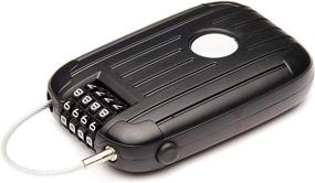 img 3 attached to 🔒 EyezOff Retractable Cable Combination Lock: 4-Dial Security with 53-inch Cable - Black