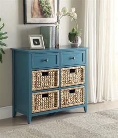 img 1 attached to ACME FURNITURE Flavius 6 Drawers Accent Chest, Teal - Stunning Storage Solution for Contemporary Homes