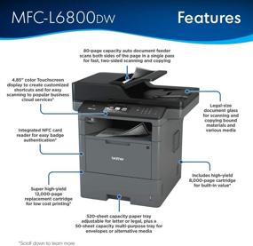 img 3 attached to Brother MFC-L6800DW Monochrome Laser All-in-One Printer with Wireless & 🖨️ Mobile Printing, Duplex Printing & Copying - Amazon Dash Replenishment Ready