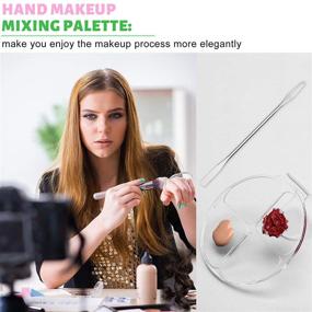 img 2 attached to 💄 2 Pieces Handheld Makeup Mixing Palette - Clear Cosmetic Palette with Spatula for Foundation & Nail Art