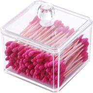 🛁 putwo square cotton swab holder with lid - makeup organizer for bathroom storage and cotton buds dispenser логотип