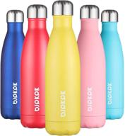 bjpkpk stainless steel water bottles - 17oz & 25oz insulated sports water bottles | 💧 keeps liquids cold for 24 hours & hot for 12 hours | bpa-free bottles for school логотип