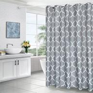 🚿 grey fabric textured moroccan geometric shower curtain for bathroom - waterproof bathroom curtain with 12 hooks, 70 x 72 inch logo