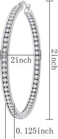 img 3 attached to NEWITIN Stainless Steel Hoop Earrings: Hypoallergenic Huggie Earrings with Cubic Zirconia Crystals - Big Hoop Earrings for Women and Girls