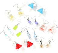 cute and quirky: 9/14 pairs of goldfish, water bottle, milk tea, and strawberry earrings - perfect diy accessories for girls and women logo