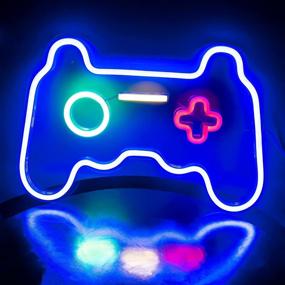 img 1 attached to 🎮 Neon Game Room Decor: USB Powered Gaming Lights for Bedroom, Cool Gamer Wall Decoration – Game Controller Neon Signs, Ideal Christmas Gift for Teen Boy, Man Cave