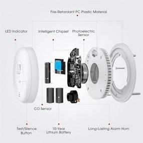 img 2 attached to X-Sense SC01 10 Year Battery (Wireless) Smoke and Carbon Monoxide Detector with Display, Dual Sensor Smoke CO Alarm Meets UL 217 & UL 2034 Standards, Auto-Check, 3-Pack