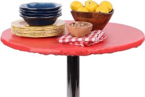 img 3 attached to 🎯 Practical and Versatile: Yourtablecloth Elasticized Tablecloth with Flannel Backing for a Perfect Fit