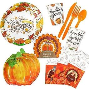 img 2 attached to 🦃 Festive Thanksgiving Dinner Paper Decor Pack - 60 Autumn Fall Harvest Party Favors; Ideal Kitchen Decor, Parties, and Table Centerpiece Decorations