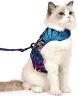 🐱 escape-proof cat harness and leash: adjustable vest for safe and comfortable cat walking - air mesh, running cushioning, easy control - outdoor vest in blue (size m) logo