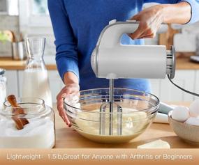 img 3 attached to 🍰 300W Electric Hand Mixer - Lightweight & Powerful | 5 Speeds | Beaters & Dough Hooks | Ideal for Baking Cakes, Cookies, Brownies, and More