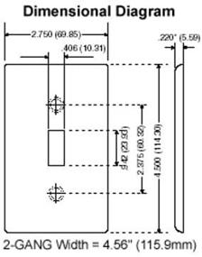 img 1 attached to 🔘 Leviton 2-Gang Toggle Device Switch Wallplate, White, Standard Size, Thermoplastic Nylon, Device Mount, 1-Pack