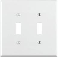 🔘 leviton 2-gang toggle device switch wallplate, white, standard size, thermoplastic nylon, device mount, 1-pack логотип