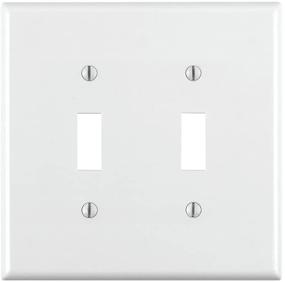 img 2 attached to 🔘 Leviton 2-Gang Toggle Device Switch Wallplate, White, Standard Size, Thermoplastic Nylon, Device Mount, 1-Pack