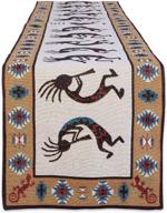 🏜️ dii southwest hacienda stripe table runner - kokopelli tapestry design, 13 x 72 - stylish and vibrant tabletop collection logo