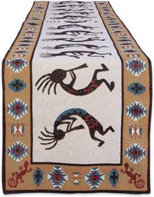 img 4 attached to 🏜️ DII Southwest Hacienda Stripe Table Runner - Kokopelli Tapestry Design, 13 x 72 - Stylish and Vibrant Tabletop Collection
