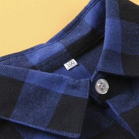 img 3 attached to 👕 OCHENTA Button-Down Flannel Boys' Top with Sleeves in Tops, Tees & Shirts