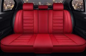 img 2 attached to FHJBP Universal 5 Car Seat Covers Cushion For Sedan SUV And Small Pick-Up Truck Compatible With Evoque XC40 XC60 Golf Passat Jetta CT4 CT6 - Full Set(Red)