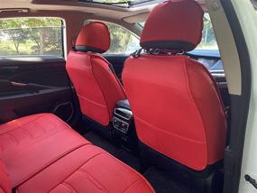 img 1 attached to FHJBP Universal 5 Car Seat Covers Cushion For Sedan SUV And Small Pick-Up Truck Compatible With Evoque XC40 XC60 Golf Passat Jetta CT4 CT6 - Full Set(Red)