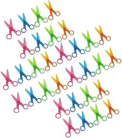 img 4 attached to ✂️ Vibrant Assorted Plastic Preschool Training Scissors for Kids - 36Pcs DIY Craft Paper Cutting Stationery