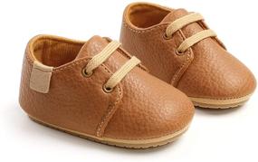 img 2 attached to 👟 COSANKIM Baby Boys Girls Shoes - Lace Up Leather Infant Sneakers with Non-Slip Rubber Sole - Newborn Loafers for Toddler First Walker Crib Shoes