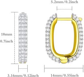 img 2 attached to Dazzle and Delight with U Huggie Hoop Earrings - Sparkling Cubic Zirconia for Women and Girls!