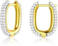 dazzle and delight with u huggie hoop earrings - sparkling cubic zirconia for women and girls! logo