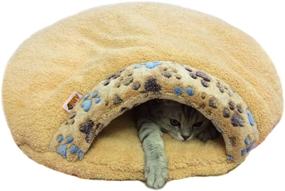 img 4 attached to Alfie Pet - Gin Cat Sleeping Cave Bed in Cantaloupe Color, Size S: Stylish and Comfortable Resting Space for Your Feline Friend