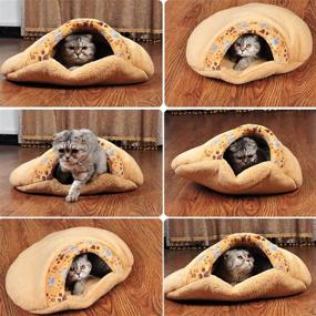 img 2 attached to Alfie Pet - Gin Cat Sleeping Cave Bed in Cantaloupe Color, Size S: Stylish and Comfortable Resting Space for Your Feline Friend