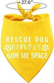 img 2 attached to Pawskido Nevous Give Me Some Space Dog Bandana: Reversible Triangle Bibs for a Stylish Pet Scarf