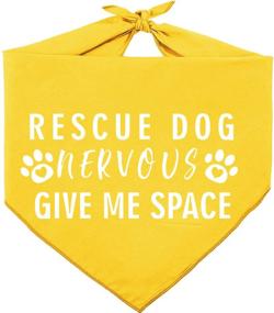 img 3 attached to Pawskido Nevous Give Me Some Space Dog Bandana: Reversible Triangle Bibs for a Stylish Pet Scarf