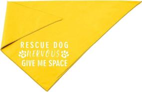 img 1 attached to Pawskido Nevous Give Me Some Space Dog Bandana: Reversible Triangle Bibs for a Stylish Pet Scarf