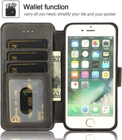 img 3 attached to QLTYPRI iPhone 6 iPhone 6S Case Premium PU Leather Wallet Case with Card Slots, Kickstand, Magnetic Closure - Shockproof Flip Cover for Apple iPhone 6 iPhone 6S (Black)