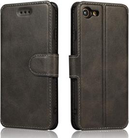 img 4 attached to QLTYPRI iPhone 6 iPhone 6S Case Premium PU Leather Wallet Case with Card Slots, Kickstand, Magnetic Closure - Shockproof Flip Cover for Apple iPhone 6 iPhone 6S (Black)