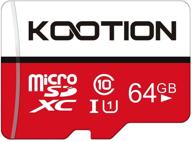 📷 kootion 64gb micro sd card: high-speed class 10 tf card for smartphone/bluetooth speaker/drone/camera/pc/vr logo