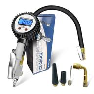 🚗 jinkey upgrade digital tire pressure gauge: heavy duty inflator & professional reader, 0-255 psi gauge for car truck bicycle motorcycle logo