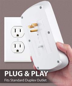 img 1 attached to 💡Fosmon 6 Outlet Surge Protector 1200J (Пакет из 2) с Зарядными портами Dual USB 3.1A, Многофункциональный разветвитель розетки 1875 Вт, 3-контактный защитный насос разветвитель адаптера для стены