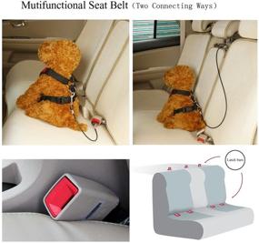 img 2 attached to Mogoko Dog Car Seatbelt: Chew Proof Safety Restraint with Double Clip and Latch Attachment