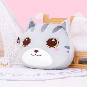 img 2 attached to ☁️ Lazada Cat Plush Kids Pillow Toy - Ideal Gift for Toddler Girls, Gray, 15 Inches