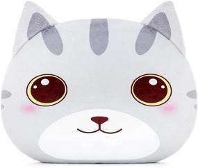 img 4 attached to ☁️ Lazada Cat Plush Kids Pillow Toy - Ideal Gift for Toddler Girls, Gray, 15 Inches