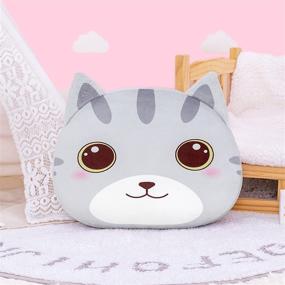 img 3 attached to ☁️ Плюшевая детская подушка-игрушка для детей Lazada Cat - идеальный подарок для маленьких девочек, серый, 15 дюймов